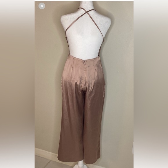 ANTHROPOLOGIE ASOS HEATHER ROSE KNOTTED TWIST FRONT BACKLESS JUMPSUIT - Size 4 - Picture 7 of 11